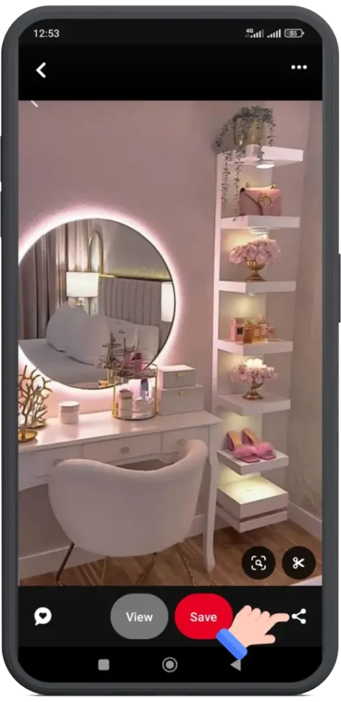 Click the Share icon in your android